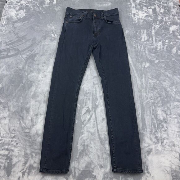 Nudie Jeans Co Jeans Size 27x30 Lean Dean Black Skies Denim Skinny 5 Pocket - Picture 1 of 14